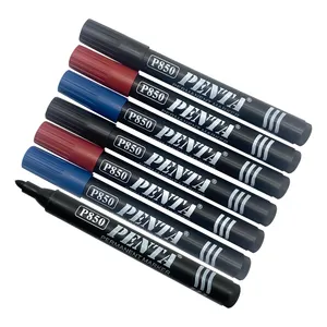 Wholesale Black Waterproof Permanent Marker with Logo Multi-purpose Fabric Marker Pen Paint Marker Smooth Writing School 3colors