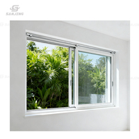 Ventanas correderas Ventana Deslizante Temperamento estándar australiano Diseño de parrilla de vidrio de doble esmalte Ventanas correderas de plástico PVC UPVC Barato