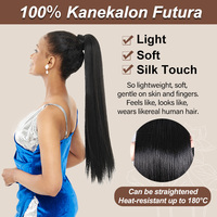 Extensions de cheveux synthétiques Julianna Kanekalon Futura Fiber Pack, postiches à enrouler avec pince à griffes et cordon de serrage, queues de cheval, vente en gros