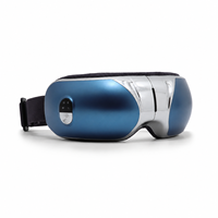 Masseur oculaire avec chaleur, compression d'air, vibrations et musique, bleu marine, masque de soin des yeux portable