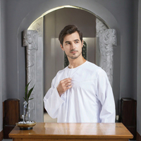 Nouvelle Abaya Longue en Coton Léger Fait Main pour Adultes, Style Vintage Respirant de Haute Qualité, Blanc, Design 2026, pour le Moyen-Orient
