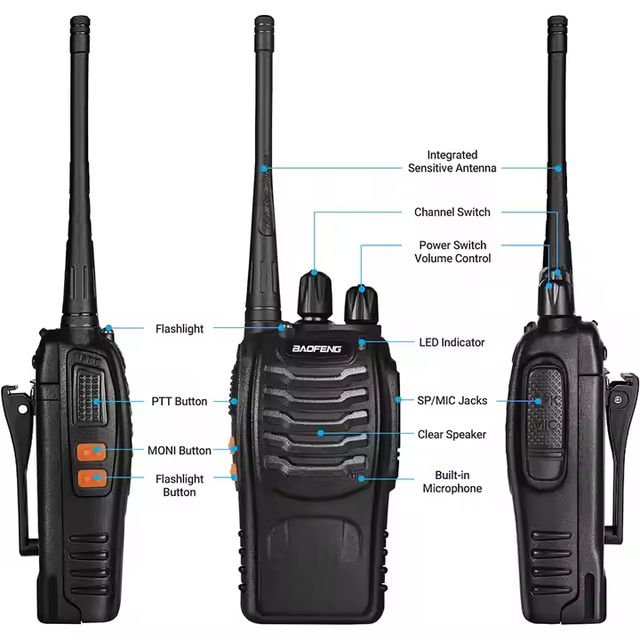 Baofeng BF-888S Stainless Steel UHF Ham Radio 5/2 Watt Portable Handheld Two Way Walkie Talkie