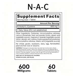 Oem N-acetyl-cysteine (nac) <strong>Capsules</strong> Vegan 600 Mg 60 Veggie <strong>Capsules</strong> <strong>Amino</strong> Acid L-cysteine Supplement for Liver Cellular - Product Image 6