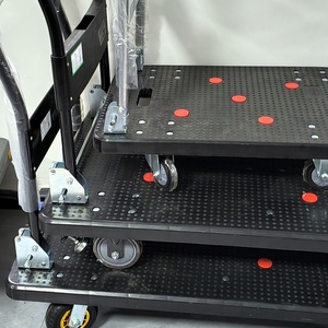 कस्टम सार्वभौमिक पहियों हैंड कार्ट पोर्टेबल फोल्डेबल प्लेटफॉर्म ट्रोली टेलीस्कोपिक सामान कार्ट शॉपिंग कार्ट शॉपिंग ट्रॉली - Product Image 2