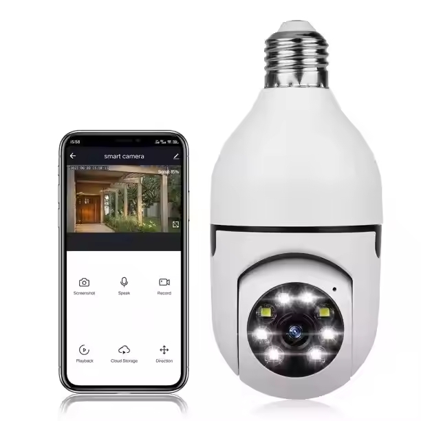 Wholesale Cheap E27 Socket Lamp Holder Full Color 720p 360 Panoramic CCTV Wifi IP Camera PTZ Light Bulb Camera