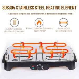Gril à <span class=keywords><strong>raclette</strong></span> électrique intérieur approuvé CE CB GS Contrôle de la température sans fumée pour les barbecues à domicile - Product Image 3
