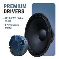 Système de sonorisation professionnel amplifié RQSONIC CAU12ADA 500W RMS 2 voies, enceintes actives 12 pouces
