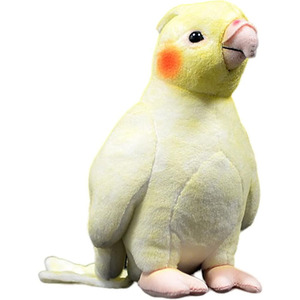 ตุ๊กตานกแก้วปากนกเหมือนจริงสีเหลืองพร้อมบลัชออนผ้าฝ้ายนุ่มพิเศษยัดไส้ของขวัญตกแต่งบ้านปาร์ตี้ตุ๊กตานกจำลอง - Product Image 1