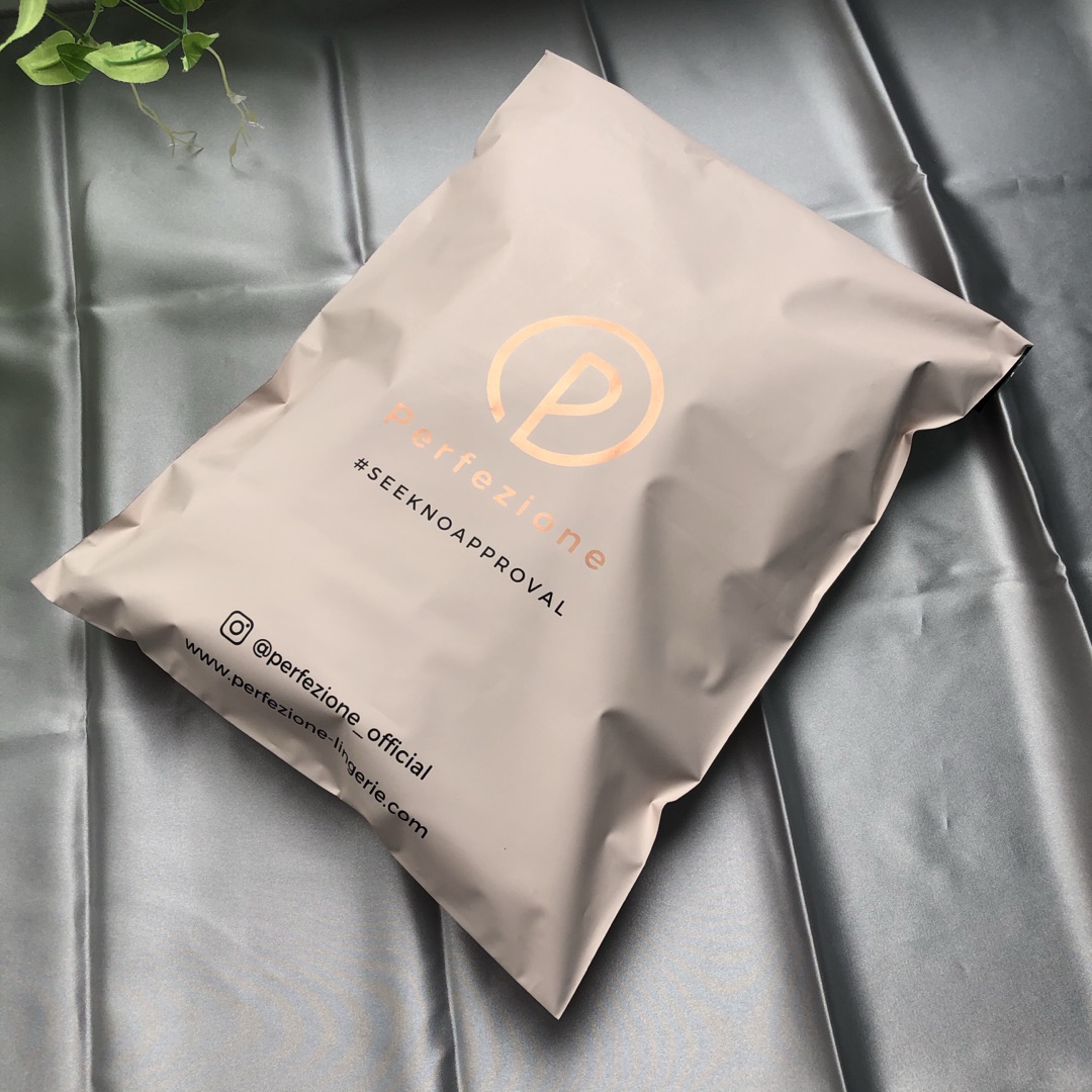 biodegradable wholesale high quality peach custom printed rose logo poly pack mailers plastic packaging bag for clothing