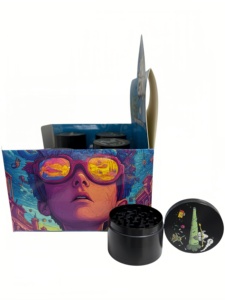 Round Zinc Alloy Manual Modern <b>Herb</b> <b>Grinder</b> 50mm with Full Printed Art Design for Accessory - Product Image 3