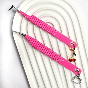 Pinzas Profesionales de Precisión de Acero Inoxidable con Punta Lisa para Aislamiento de Pestañas, para Extensión de Pestañas, con Logotipo Personalizado, Herramienta para Salón de Belleza - Product Image 1