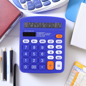 Calculatrice de bureau Taksun à 12 chiffres Ts-8837B-C, double alimentation, usage financier, couleur magenta, cadeau d'affaires - Product Image 3