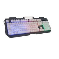 Nuevo Teclado para Juegos con Cable para PC de Escritorio, Tamaño Completo, Metálico, con Retroiluminación LED, USB, Resistente al Agua