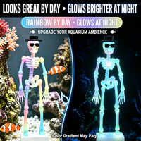 Squelette Dansant Luminescent pour Aquarium, Décoration de Bassin à Bulles avec Base à Ventouse et Utilisation Aquatique