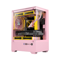 Boîtier PC de jeu Ruix Venus Micro-ATX Mini Mid Tower pas cher avec vue complète, deux panneaux en verre trempé et porte ouvrante