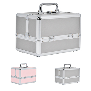 Maletín <span class=keywords><strong>de</strong></span> Maquillaje <span class=keywords><strong>de</strong></span> Aluminio con Múltiples Compartimentos, Estuche <span class=keywords><strong>de</strong></span> Almacenamiento <span class=keywords><strong>de</strong></span> Cosméticos Profesional para Viajes, Caja <span class=keywords><strong>de</strong></span> Maquillaje para Mujeres - Product Image 6