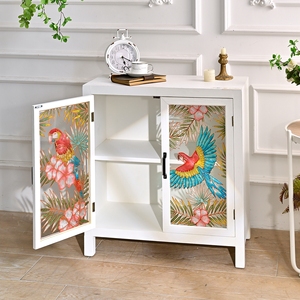 Aparador de Almacenamiento de Madera Blanco INNOVA, Mueble de Diseño Moderno con Puerta de Vidrio para Sala de Estar, Entrada, Comedor, Estilo Rústico - Product Image 3