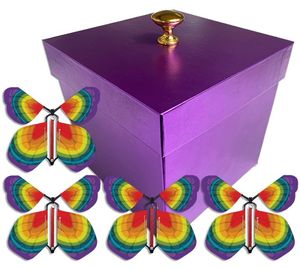 Personalizable DIY Explosión <span class=keywords><strong>Confeti</strong></span> Jump Pop-up Cube Cards Box Diseñado en fábrica en relieve Flor Mariposa Materiales reciclados - Product Image 1