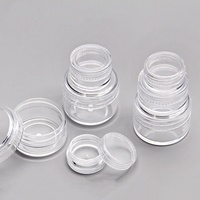 Échantillon gratuit 5g Bouteilles cosmétiques transparentes Conteneurs Pot Échantillon Pot de crème transparente Pot pour Nail Arts Petite boîte transparente Étain pour baume