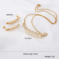 Collier Pendentif Femme Élégant et Glamour en Acier Inoxydable 304, Imitation Perle et Strass, Plaqué Or 18K, Vente en Gros