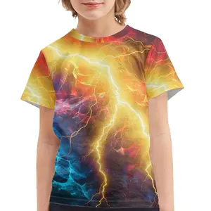 어린이 참신 3D 프린트 셔츠 패션 캐주얼 편안한 통기성 의류 재미 폴리 에스터 스판덱스 티셔츠 도매