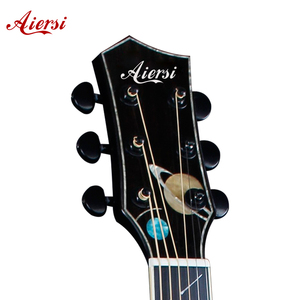 Aiersi Marka Siyah Renkli <span class=keywords><strong>40</strong></span> İnç Uzay Yıldızı Tasarımlı Parlak Boyalı Solid Top Akustik Gitar - Product Image 3