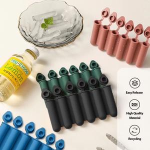 Moule à glaçons réutilisable en silicone écologique avec couvercle, 6 cavités mini, facile à démouler, anti-fuite, compatible lave-vaisselle, pour tubes à glace - Product Image 5