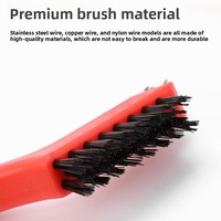 Brosse métallique haute densité en fil d'acier avec manche en plastique pour bricolage, OEM, décapage de rouille, nettoyage de soudures, brosse industrielle en métal, vente en gros d'usine