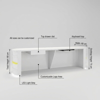 Pupitre de diffusion en bois massif avec éclairage LED lumineux, table d'interview moderne pour studio, diffusion en direct et formation orale des enfants