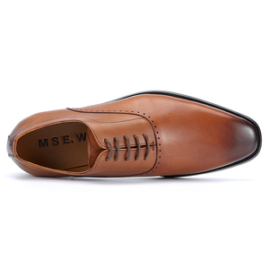 Zapatos Oxford Clásicos de Cuero Genuino, Diseño Italiano, para Hombre, con Cordones, Impermeables, Punta Cuadrada, Formales, Otoño - Product Image 3