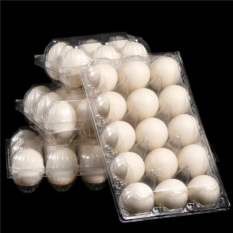 Disposable 4 6 8 10 12 15 16 20 24 30 Holes chicken Egg Packaging Tray Suppliers Transparent Pet Plastic Blister Trays For Eggs