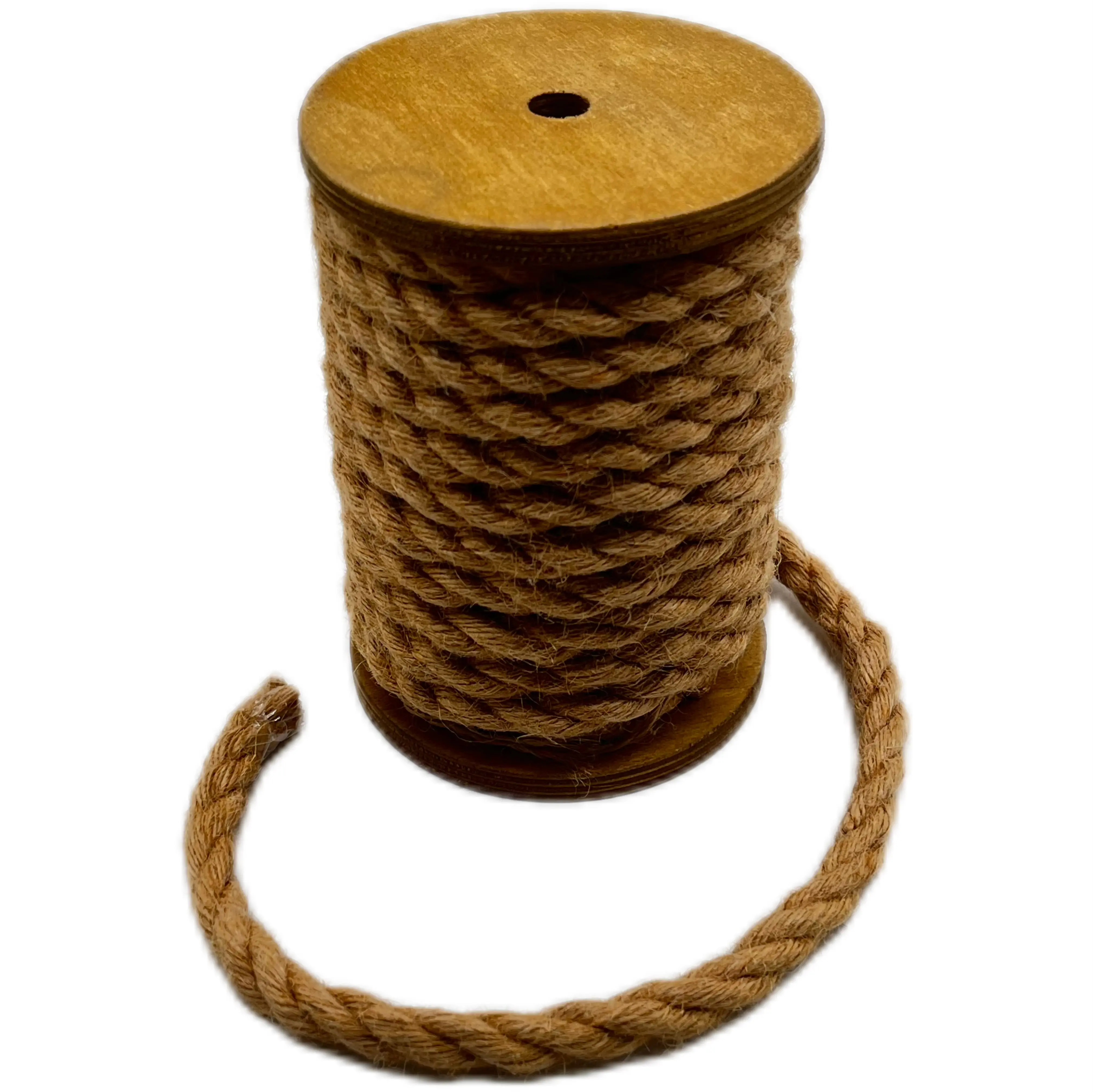 Yuchen 100% Natural Jute Braided Twisted Rope Diy Decoration Cord 8mm Wood Roll Packaging Rope