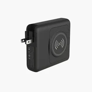 Multifunción 4 en 1 Cargador de viaje desmontable Banco de energía 10000mAh Powerbanks portátiles Qi 15W Cargador inalámbrico Soporte