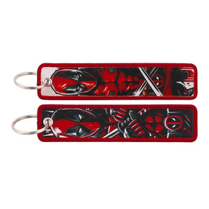 500 Styles Stock Superhero Hero <strong>Spiderman</strong> Deadpools Key Tag Jet Embroidery Fabric Woven Lanyard Keychain for Fashion Key <strong>Ring</strong> - Product Image 3