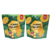 Pochette debout à fermeture éclair en mylar personnalisée petit emballage en plastique pour les sushis gommeux anti-odeur mini sac plat surface d'impression par gravure