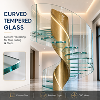Verre Trempé Stratifié de Sécurité pour Escaliers en Spirale, Marches d'Escalier Courbes Modernes en Verre, Verre de Construction Renforcé – Direct Usine