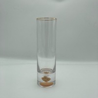 Gobelet en verre contemporain, 18 cm de haut, 5 cm de diamètre, à paroi simple, compatible lave-vaisselle et micro-ondes, idéal pour les hôtels et les cadeaux.