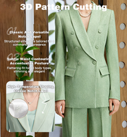 Costume sur mesure OEM pour femme en polyester, coupe ajustée, tenue de travail formelle, ensemble blazer sans plis pour le bureau