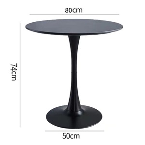 <span class=keywords><strong>Table</strong></span> <span class=keywords><strong>ronde</strong></span> <span class=keywords><strong>tulipe</strong></span> de luxe nordique Simple blanc noir moderne bureau à domicile meubles de salle à manger conception de plaque métallique pour salon Villa - Product Image 4