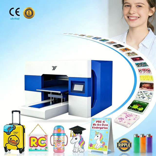 New Small Business A3 Desktop Inkjet Printer for I3200 Head 1200dpi 5sqm/h for Badges Toys Gifts Pet Supplies USB Printing