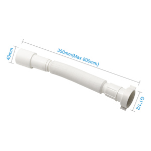 Manguera <span class=keywords><strong>Flexible</strong></span> de Drenaje de Plástico, Color Blanco, PP Blanco, <span class=keywords><strong>40</strong></span>/50 mm, <span class=keywords><strong>Tubo</strong></span> de Expansión para Ducha - Product Image 1