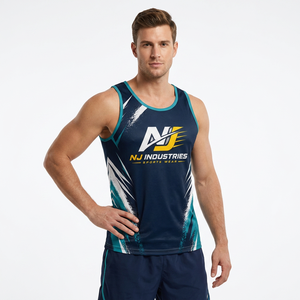 Sports <b>Vest</b> Men's Summer Loose Sleeveless Breathable Anti-UV Eco-Friendly Casual Fitness <b>Sweat</b> Running Basketball Quick Tank Top - Product Image 1