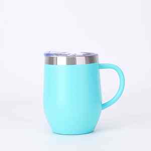 12oz Stainless Steel Vacuum Insulated Portable Mini Handle Leak-Proof Eggshell <b>Cup</b> - Product Image 1