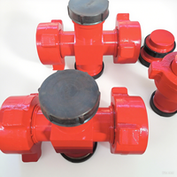 Raccord à marteau haute pression en acier forgé API à quatre voies avec structure tampon pour collecteur de fracturation de champ pétrolier