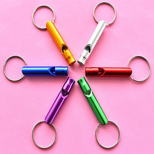 Sifflet de survie en alliage d'aluminium pour le camping, sifflet de sauvetage haute fréquence en métal pour l'extérieur avec porte-clés, formation des arbitres. - Product Image 5