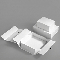 Boîte cadeau magnétique blanche de luxe personnalisable, emballage en carton rigide pliable de qualité supérieure 1200 g/m², cadre photo, logo personnalisé