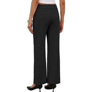 FOXA Womens Wide Leg <b>Pants</b> Stretchy <b>Work</b> Trousers Business Casual Office Slacks With Pockets Anti-Wrinkle - Product Image 5