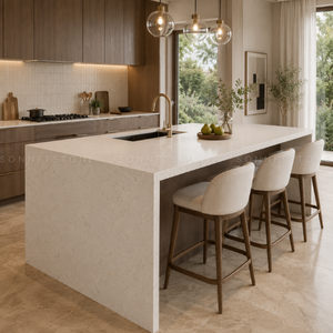 Dalle de pierre naturelle Trocadero Gold, décoration intérieure de luxe, détails dorés chauds, surface élégante de qualité supérieure, design architectural - Product Image 2