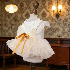Vestidos para mascotas, falda de tul, vestido de novia dorado, estilo princesa, para Bichón Frisé, Teddy, Pomerania, ropa para perros y gatos - Product Image 1
