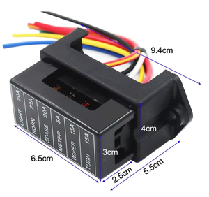 Scatola Portafusibili a 6 Vie con 2 Ingressi e 6 Uscite con Cavi e Fusibili a Lama Standard 5A 10A 15A 20A per Auto, Bus, Camper, Camion, Imbarcazioni - Product Image 6